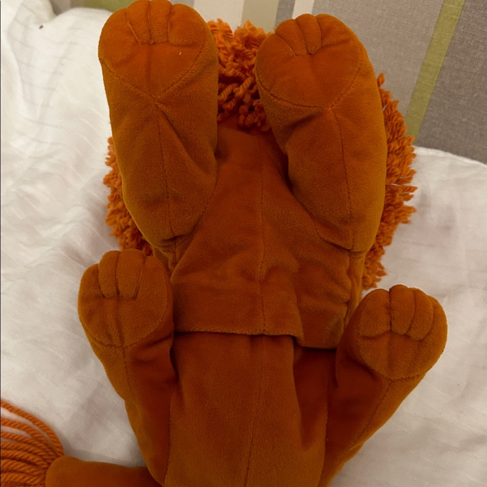 Gymboree Orange Lion Hand Puppet Plush Stuffed Toy Yarn Mane 11" (2003) - Picture 4 of 5